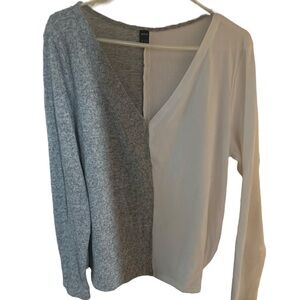 SHEIN gray and white sweater light weight XL